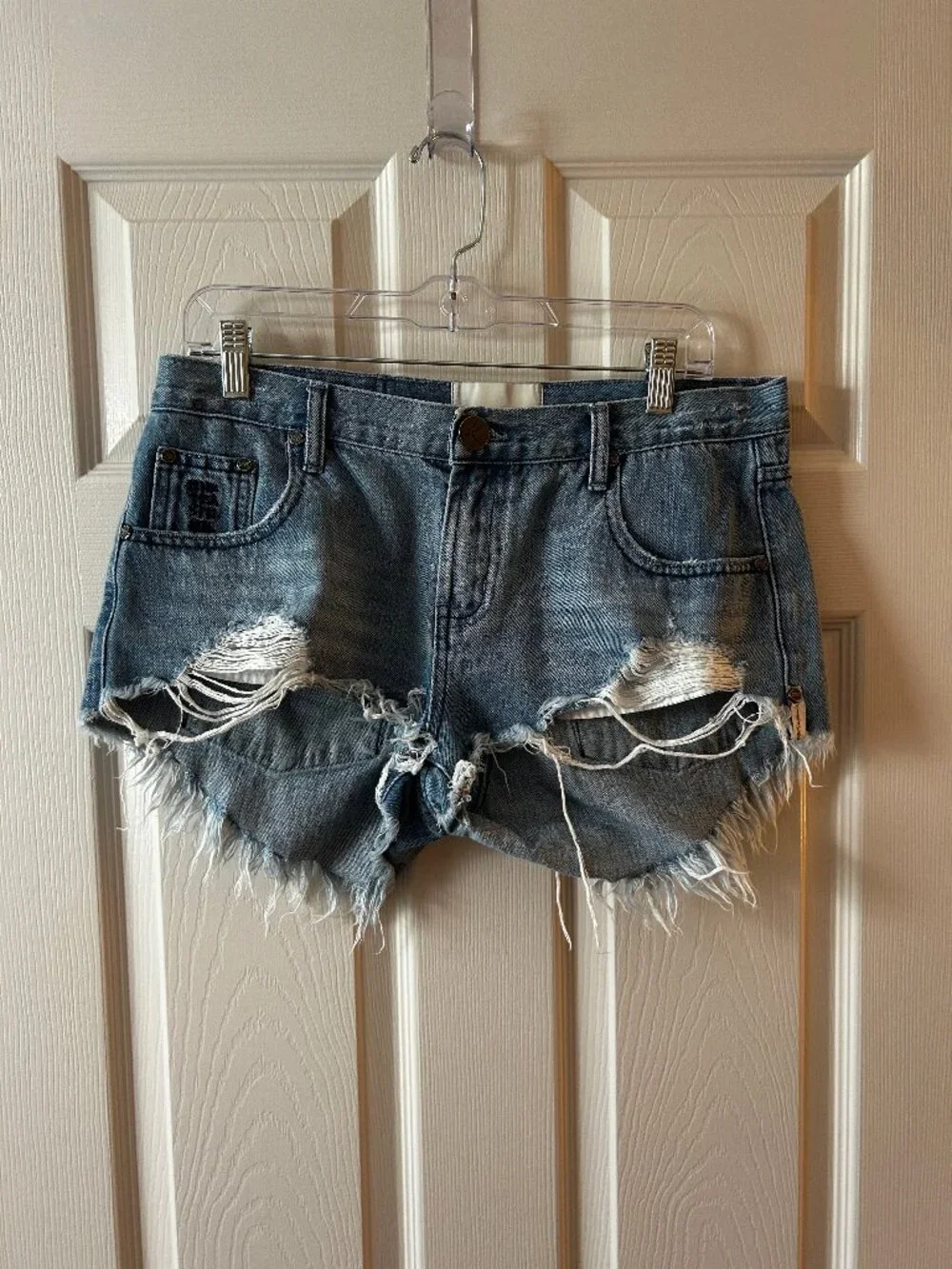 One Teaspoon Distressed Denim Cutoff Shorts - size 29